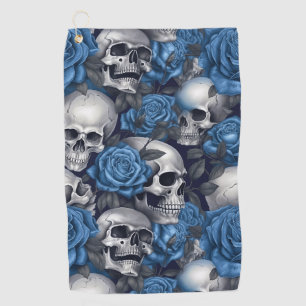 Design der Schädel- und Rose-Serie 12 Golfhandtuch