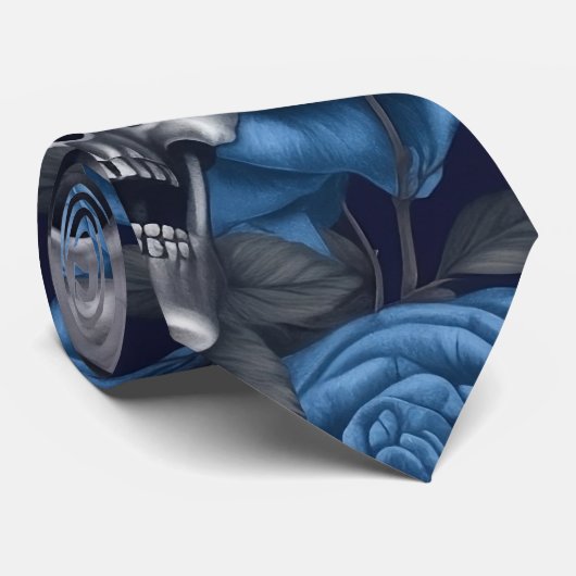 Design der Schädel- und Rose-Serie 12 Krawatte (Gerollt)