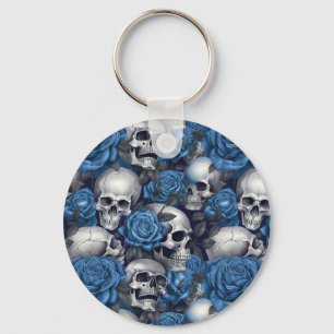 Design der Schädel- und Rose-Serie 12 Schlüsselanhänger