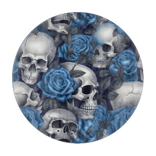 Design der Schädel- und Rose-Serie 12 Schneidebrett