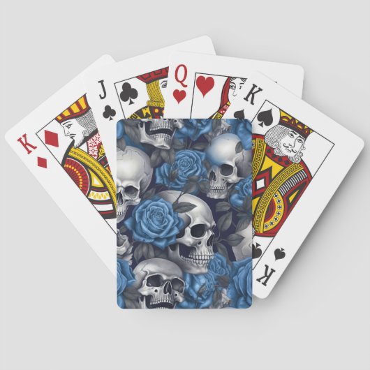 Design der Schädel- und Rose-Serie 12 Spielkarten (Rückseite)
