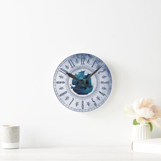 Design der Schiffswand Runde Wanduhr (Zuhause)