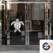 Design der Schildkröte im Grünen - Weiß Fensteraufkleber (Büro Tür)