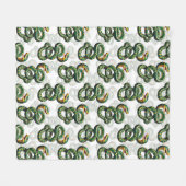 Design der Schlange im weißen Hintergrund Fleecedecke (Vorderseite (Horizontal))