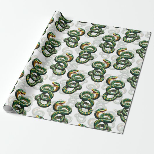 Design der Schlange im weißen Hintergrund Geschenkpapier (Ungerollt)