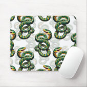 Design der Schlange im weißen Hintergrund Mousepad (Mit Mouse)