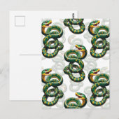 Design der Schlange im weißen Hintergrund Postkarte (Vorne/Hinten)