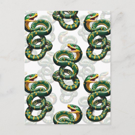 Design der Schlange im weißen Hintergrund Postkarte (Vorderseite)
