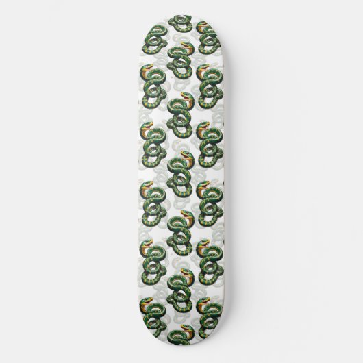 Design der Schlange im weißen Hintergrund Skateboard (Vorderseite)