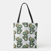 Design der Schlange im weißen Hintergrund Tasche (Rückseite)