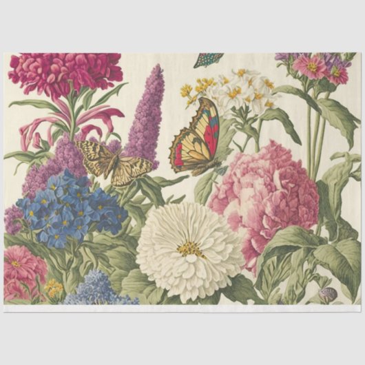 Design der Schmetterlingsgartenreihe 4 Seidenpapier (Vorderseite)