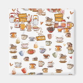 Design der schönen Brillen, Teekannen, Cups & mehr Magnet