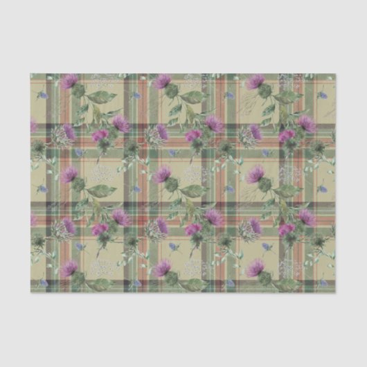 Design der schottischen Serie Floral und Tartan 16 Seidenpapier (Vorderseite)
