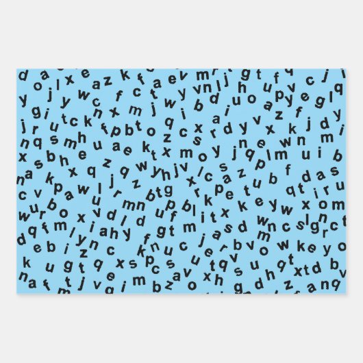 Design der schwarzen Alphabet-Buchstaben Geschenkpapier Set (Vorderseite 3)