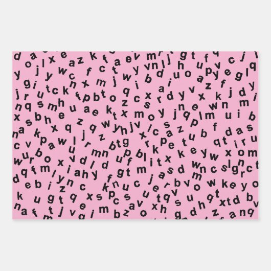 Design der schwarzen Alphabet-Buchstaben Geschenkpapier Set (Vorderseite 2)