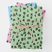 Design der schwarzen Alphabet-Buchstaben Geschenkpapier Set (Beispiel)