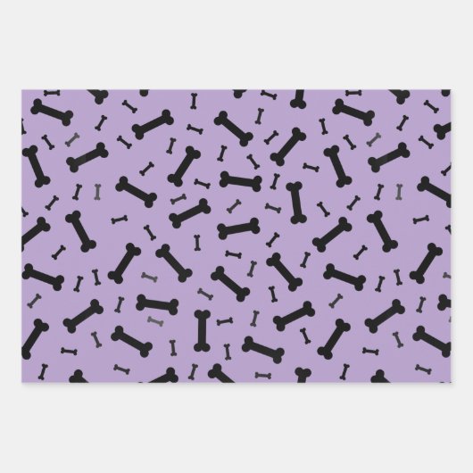 Design der schwarzen Hundeknochen Geschenkpapier Set (Vorderseite 3)