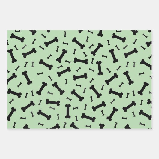 Design der schwarzen Hundeknochen Geschenkpapier Set (Vorderseite 2)
