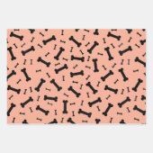 Design der schwarzen Hundeknochen Geschenkpapier Set (Vorderseite)