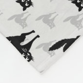 Design der Schwarzen Katze-Schatten-Silhouette Fleecedecke (Ecke)