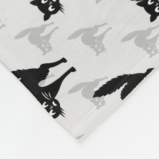 Design der Schwarzen Katze-Schatten-Silhouette Fleecedecke (Ecke)