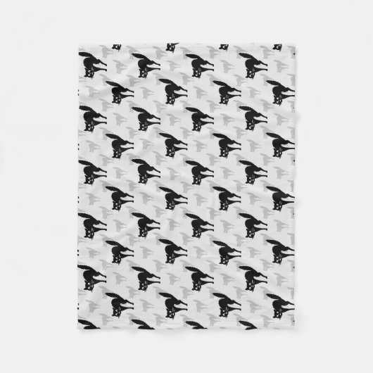 Design der Schwarzen Katze-Schatten-Silhouette Fleecedecke (Vorderseite)