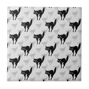Design der Schwarzen Katze-Schatten-Silhouette Fliese