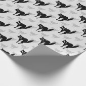 Design der Schwarzen Katze-Schatten-Silhouette Geschenkpapier (Ecke)