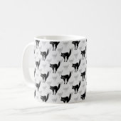 Design der Schwarzen Katze-Schatten-Silhouette Kaffeetasse (Vorderseite Links)