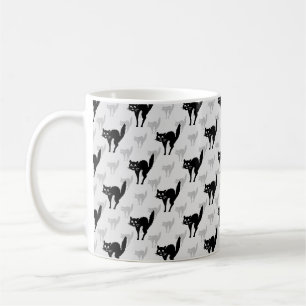Design der Schwarzen Katze-Schatten-Silhouette Kaffeetasse