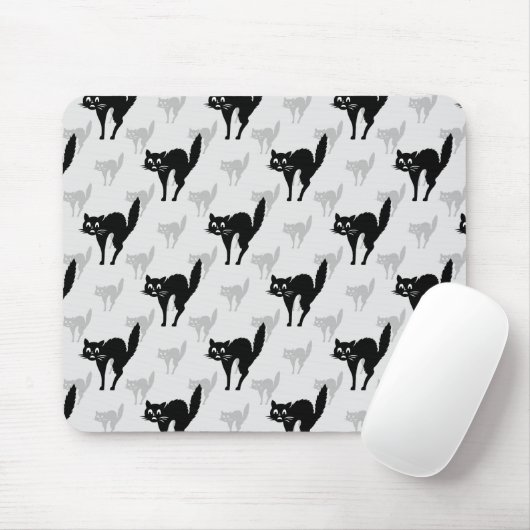 Design der Schwarzen Katze-Schatten-Silhouette Mousepad (Mit Mouse)
