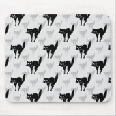 Design der Schwarzen Katze-Schatten-Silhouette Mousepad (Vorne)