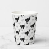 Design der Schwarzen Katze-Schatten-Silhouette Pappbecher (Rechts)