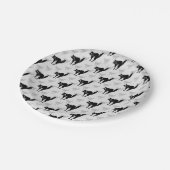 Design der Schwarzen Katze-Schatten-Silhouette Pappteller (Schrägansicht)