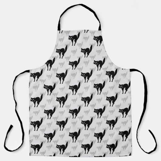 Design der Schwarzen Katze-Schatten-Silhouette Schürze (Vorderseite)