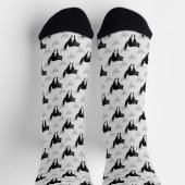 Design der Schwarzen Katze-Schatten-Silhouette Socken (Oben)