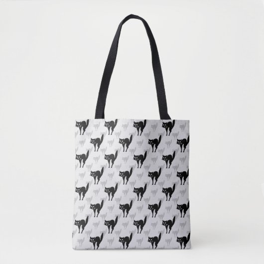 Design der Schwarzen Katze-Schatten-Silhouette Tasche (Vorderseite)