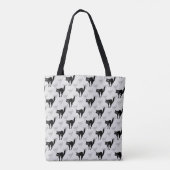 Design der Schwarzen Katze-Schatten-Silhouette Tasche (Rückseite)