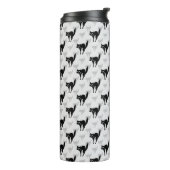 Design der Schwarzen Katze-Schatten-Silhouette Thermosbecher (Nach links gedreht)