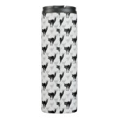 Design der Schwarzen Katze-Schatten-Silhouette Thermosbecher (Rückseite)