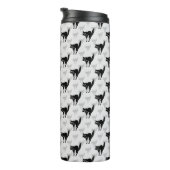 Design der Schwarzen Katze-Schatten-Silhouette Thermosbecher (Nach rechts gedreht)
