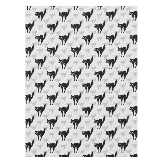 Design der Schwarzen Katze-Schatten-Silhouette Tischdecke (Vorderseite)