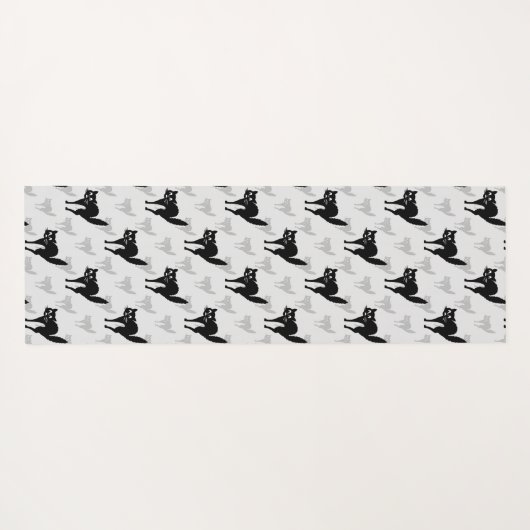 Design der Schwarzen Katze-Schatten-Silhouette Yogamatte (Rückseite (Horizontal))