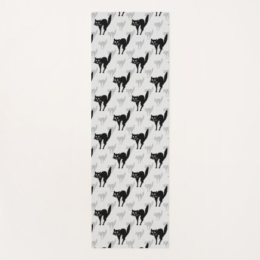 Design der Schwarzen Katze-Schatten-Silhouette Yogamatte (Vorderseite)