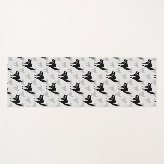 Design der Schwarzen Katze-Schatten-Silhouette Yogamatte (Vorderseite (Horizontal))