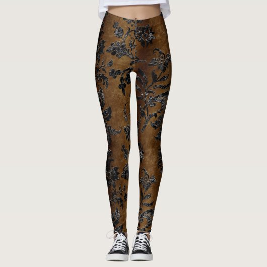Design der schwarzen Velours-Serie 2 Leggings (Vorderseite)