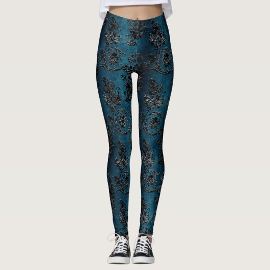 Design der schwarzen Velours-Serie 7 Leggings (Vorderseite)