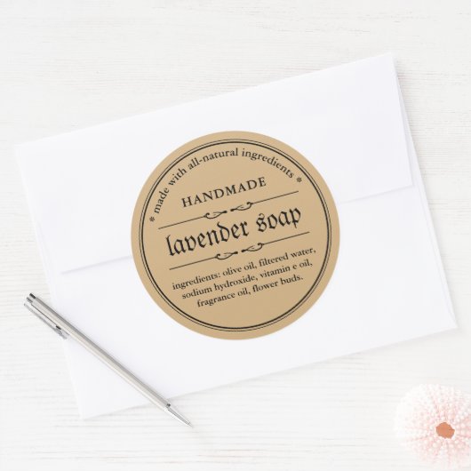 Design der Seifenkennzeichnung Runder Aufkleber (Umschlag)