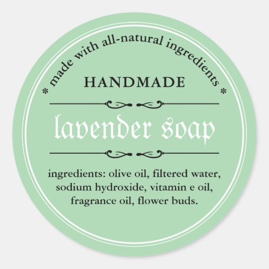 Design der Seifenkennzeichnung Runder Aufkleber (Vorderseite)