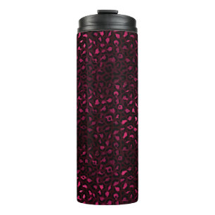 Design der Serie Burgund und Gold Leopard 3 Thermosbecher